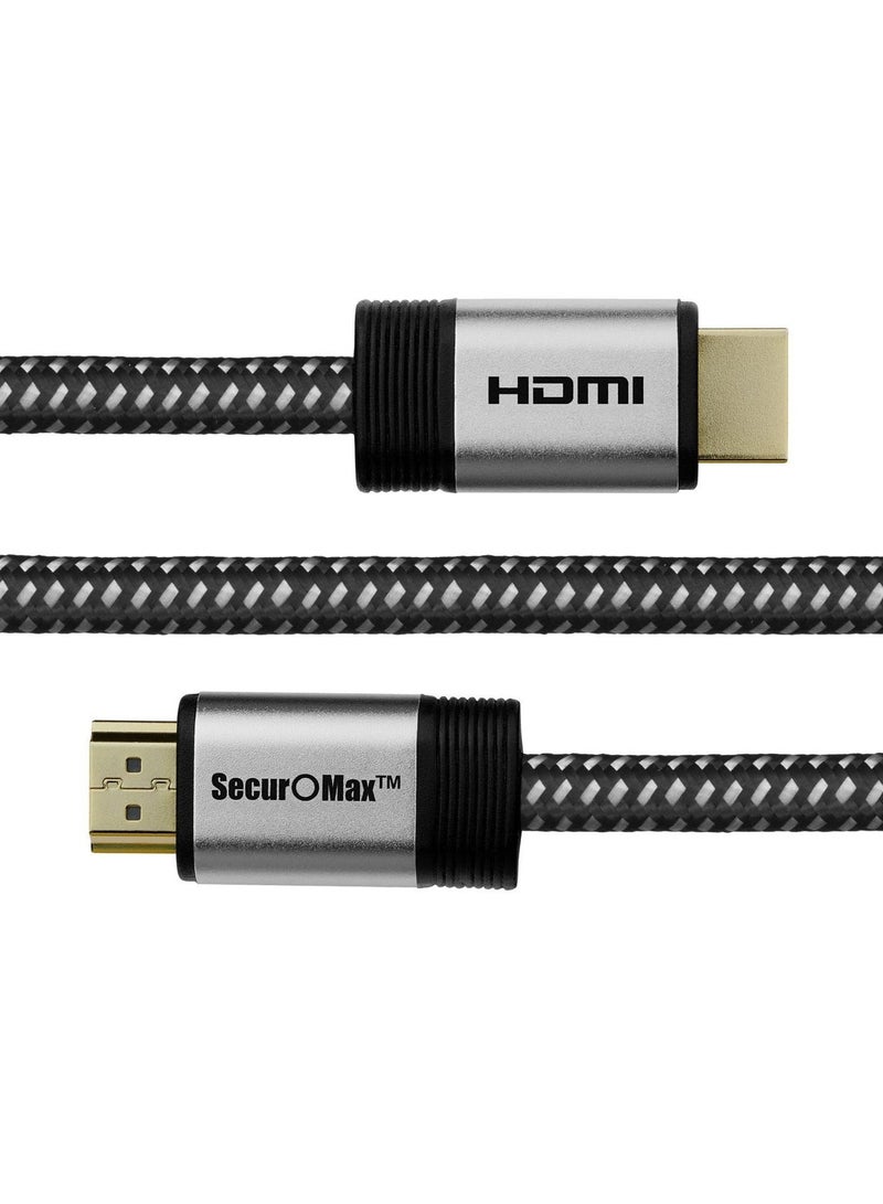 سكيور O ماكس كابل HDMI 4K 60 هرتز ، HDMI 2.0 ، HDCP 2.2 ، HDR ، 18 جيجابت في الثانية مع سلك مضفر ، موصلات مطلية بالذهب (2 متر) - Image 4