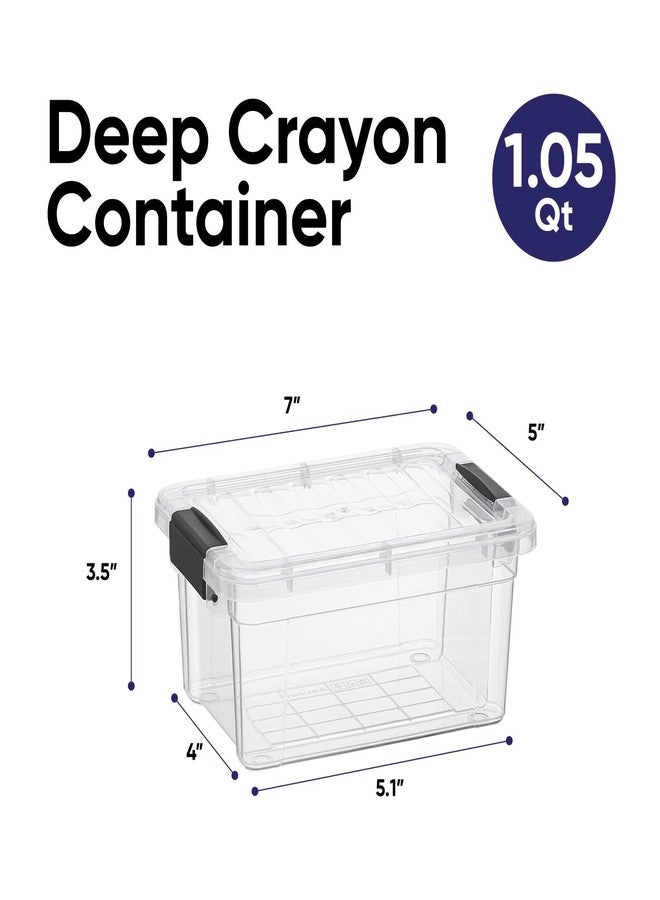 Superio Mini Storage Container Plastic Crayon Box Art Supplies and Sewing Case Stackable Clear Small Organizer for Beads, Stationery, Chalk, and Food, 1.05 Quart - Image 2