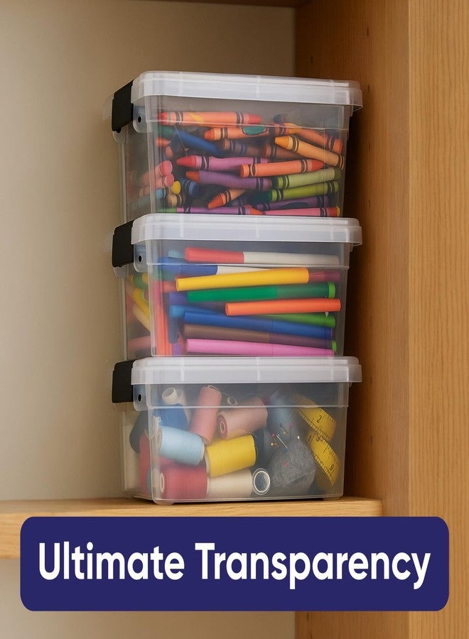 Superio Mini Storage Container Plastic Crayon Box Art Supplies and Sewing Case Stackable Clear Small Organizer for Beads, Stationery, Chalk, and Food, 1.05 Quart - Image 5