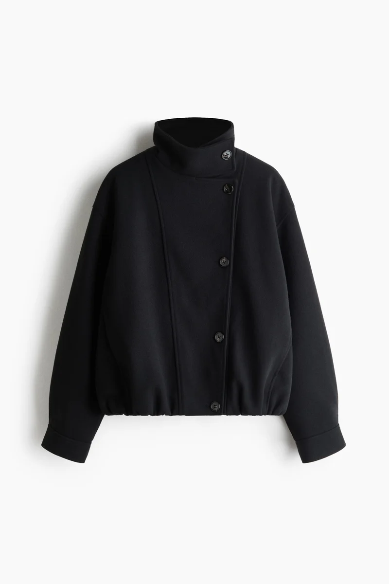 Oversized funnel-collar jacket