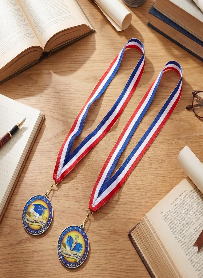 Highergo 2 Pcs 2.5 Inch Graduation Medal Include Valedictorian Award and Salutatorian Award Medal Ribbon for Graduate Ceremony, Recognition Gifts - Image 4