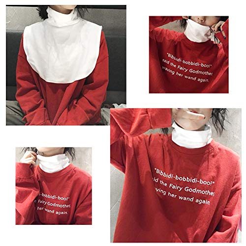 Joyci 2 Pack Solid Stripe Turtleneck Dickey Collar Wear Outer or in Sweater Hoodie High Neck Mock Collar - Image 2