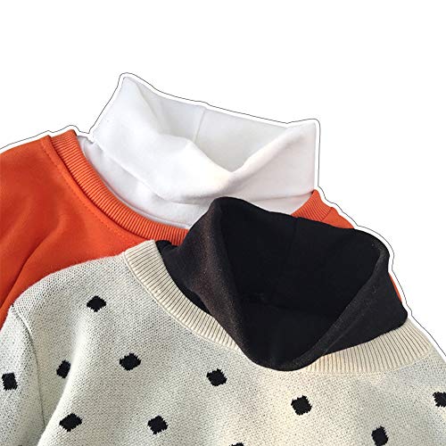 Joyci 2 Pack Solid Stripe Turtleneck Dickey Collar Wear Outer or in Sweater Hoodie High Neck Mock Collar - Image 4