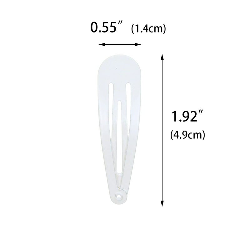 PIDOUDOU 40 Counts White Color Metal Snap Hair Clips 2 Inch Barrettes for Women Accessories - Image 2