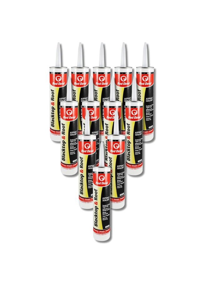 Red Devil 063612 Blacktop and Roof Repair Sealant, 10.1 fl. oz, Black, 12 Pack - Image 1