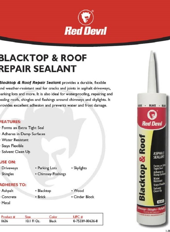 Red Devil 063612 Blacktop and Roof Repair Sealant, 10.1 fl. oz, Black, 12 Pack - Image 2