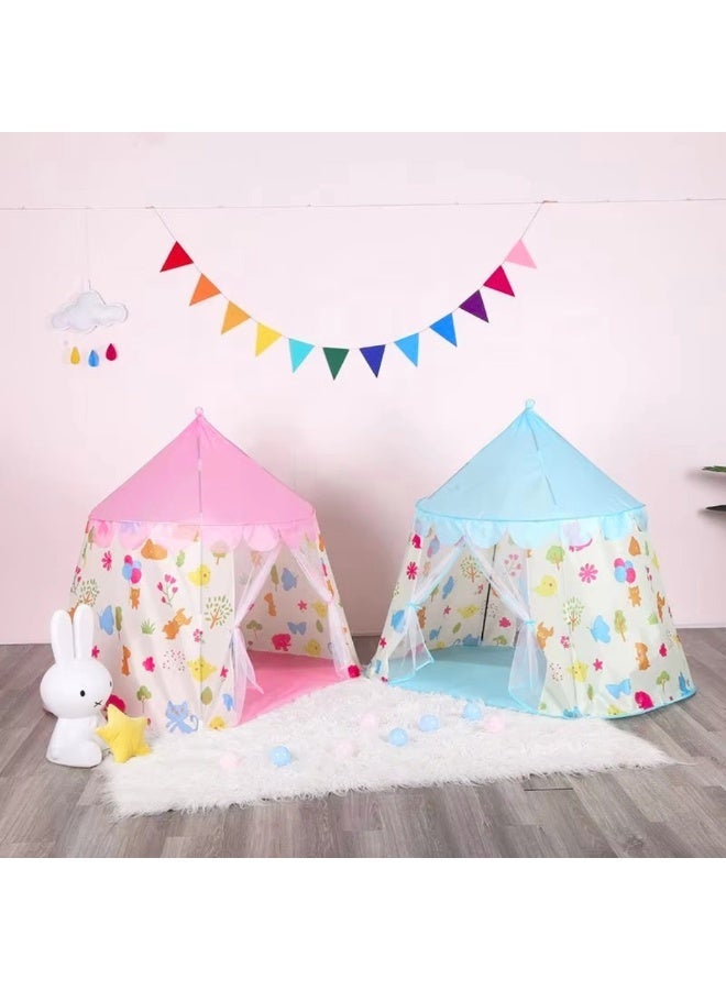 Foldable Kids Play Tent House – Indoor & Outdoor Princess Playhouse with Colorful Floral Design - Image 4