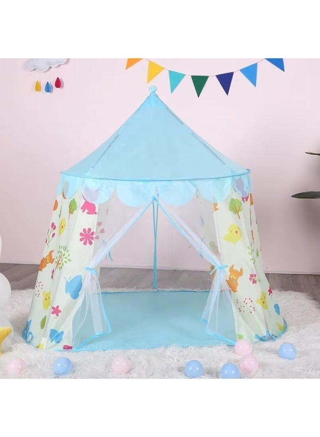Foldable Kids Play Tent House – Indoor & Outdoor Princess Playhouse with Colorful Floral Design - Image 2