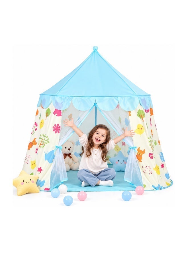 Foldable Kids Play Tent House – Indoor & Outdoor Princess Playhouse with Colorful Floral Design - Image 1