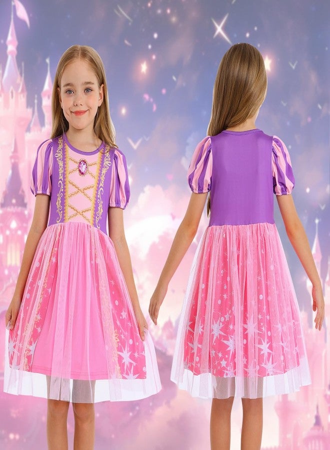 Benylion Princess Dress for Toddler Girls Purple Princess Halloween Birthday Party Outfit Kids Girls Dress Up Clothes Role Play Outfit for 5-6X - Image 2