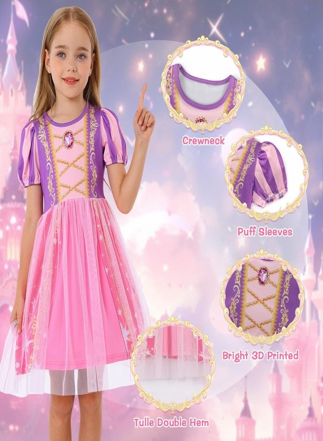 Benylion Princess Dress for Toddler Girls Purple Princess Halloween Birthday Party Outfit Kids Girls Dress Up Clothes Role Play Outfit for 5-6X - Image 4