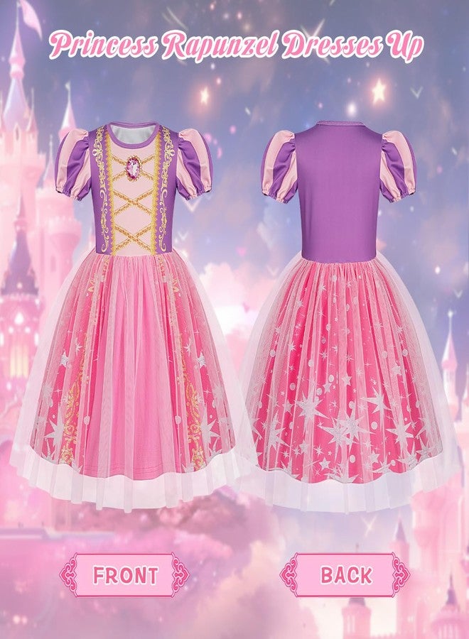 Benylion Princess Dress for Toddler Girls Purple Princess Halloween Birthday Party Outfit Kids Girls Dress Up Clothes Role Play Outfit for 5-6X - Image 3