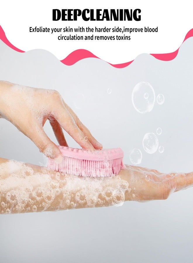 ZYLOP Soft Silicone Body Scrubber Loofah - 2 Pack Gentle Loofah Alternative, Fast-Drying, Hygienic Shower Brush Body Wash Scrubber for Sensitive Skin, Lather Well, Easy to Clean, Black and Pink - Image 4