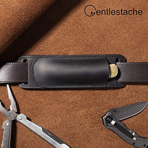 Gentlestache Leather Knife Sheaths for Belt, Knife Holster, Pocket Knife Sheath, EDC Leather Sheath for Folding Knife Carrier Black - Image 4