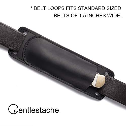 Gentlestache Leather Knife Sheaths for Belt, Knife Holster, Pocket Knife Sheath, EDC Leather Sheath for Folding Knife Carrier Black - Image 3