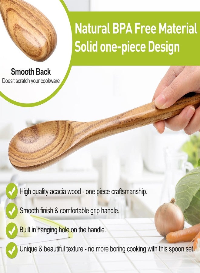 Renawe 3 Piece Wooden Spoons for Cooking Spoon Set Wood Cooking Utensils Serving Spoon Kitchen Spatula Large Mixing Spoon Long Baking Ladle Bamboo Stirring Non Toxic Spoons Kitchen Tools Utensil - Image 3