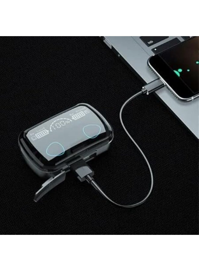 رقطة سماعات أذن M10 TWS، سماعات أذن لاسلكية بتقنية بلوتوث 5.1، ستيريو لاسلكي حقيقي مع تحكم باللمس، ميكروفون مدمج، اتصال تلقائي سريع، صوت غامر، أسود - Image 5