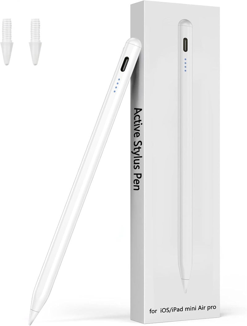 Stylus for iPad Pencil 6th/7th/8th/9th/10th, Air 3th/4th/5th, Mini 5th/6th, Pro 11/12.9 inch, Pen with Palm Rejection & Tilt Sensitivity, Magnetic and USB-C Charging