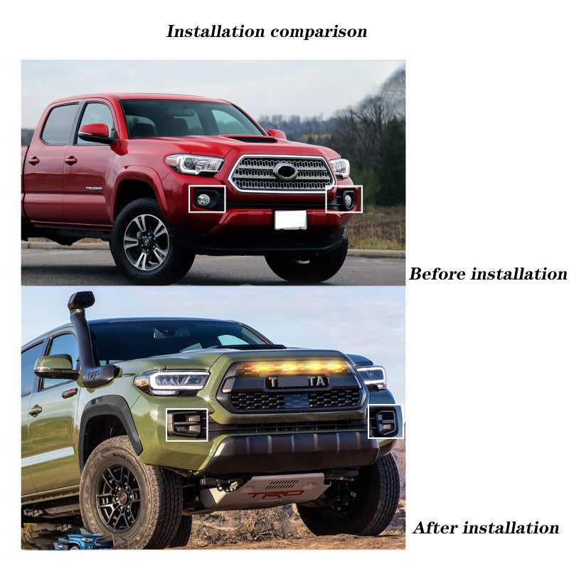 WANGDUOYU TRD Pro Fog Light Assembly Compatible with 2016-2023 Toyota Tacomaï¼ŒBlack Aggressive Fog Light Bezels with high-intensity LED bulbsï¼ŒContains Shock Absorption Design (White) - Image 3