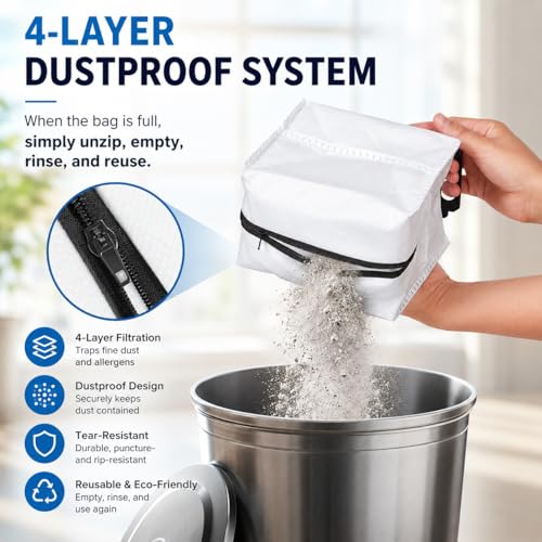 CHIKIXSON Reusable Vacuum Bags for All iRobot Roomba I & S & J Series Clean Base, 3 Pack, Zipper - Image 3