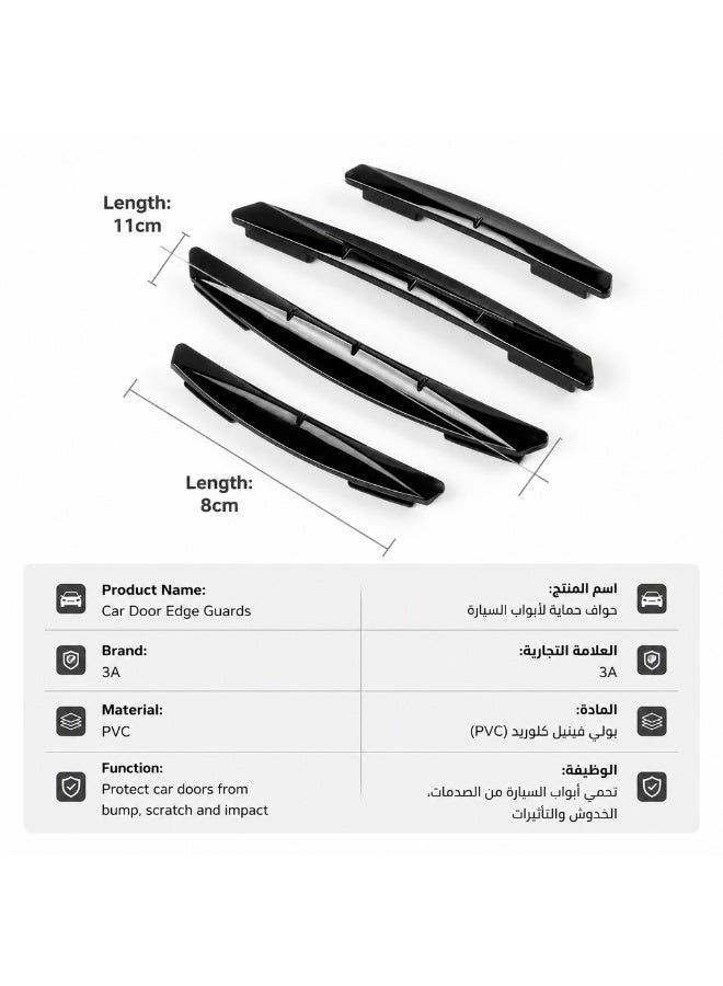 4PCS Door Guards, Rubber Door Protectors with Silicone, Anti-Collision, Scratch Resistant, And Scratch Resistant Decorative Strips, Suitable for All Vehicle Side Doors, Soft, High Viscosity, Waterproof, Heat-Resistant, And Wear-Resistant (Black) - Image 5