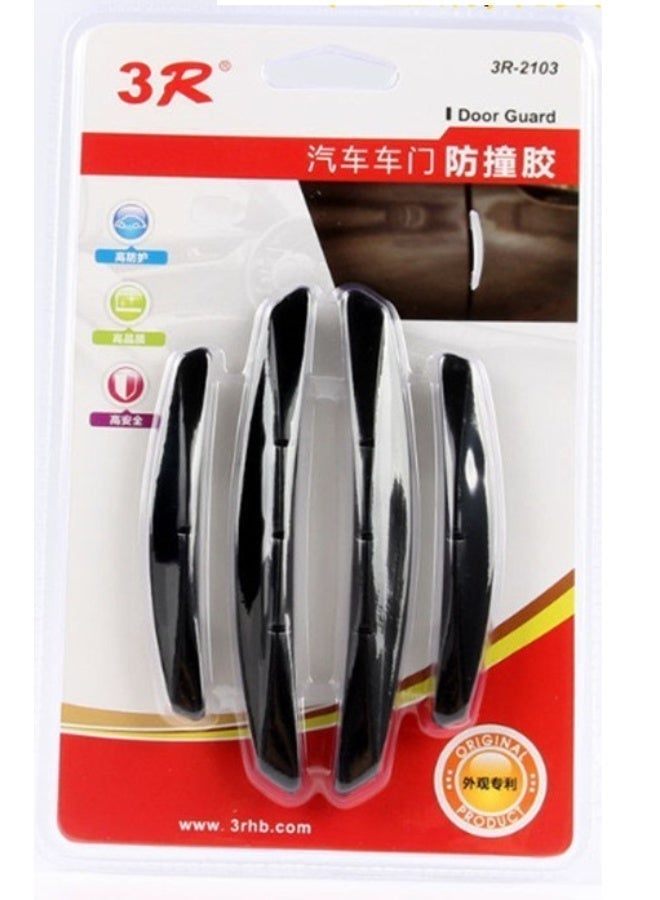 4PCS Door Guards, Rubber Door Protectors with Silicone, Anti-Collision, Scratch Resistant, And Scratch Resistant Decorative Strips, Suitable for All Vehicle Side Doors, Soft, High Viscosity, Waterproof, Heat-Resistant, And Wear-Resistant (Black) - Image 4