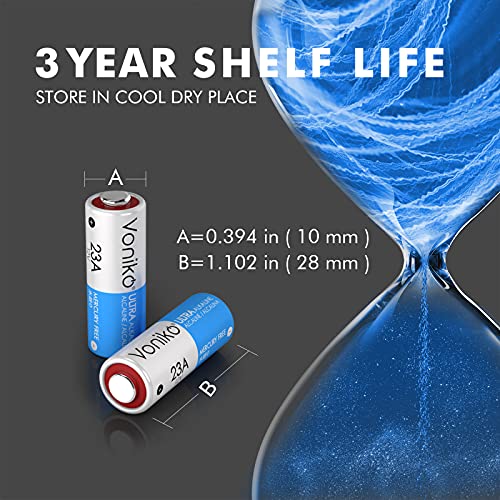Voniko Alkaline Battery 23A - Ultra 23A Batteries (6-Pack) - Long Lasting 12 Volt A23 Battery for Doorbells and Power Remote - Image 3