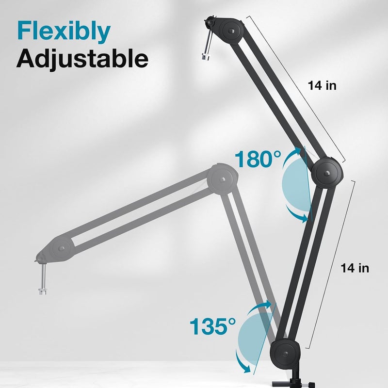 InnoGear Adjustable Mic Stand Desk Boom Arm for Microphones - Image 5