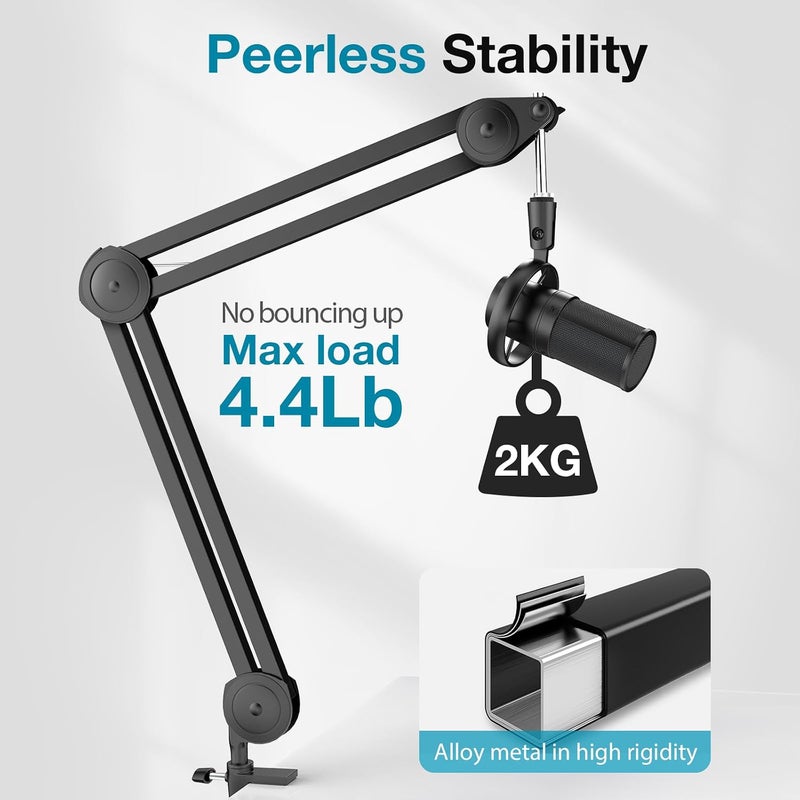 InnoGear Adjustable Mic Stand Desk Boom Arm for Microphones - Image 4