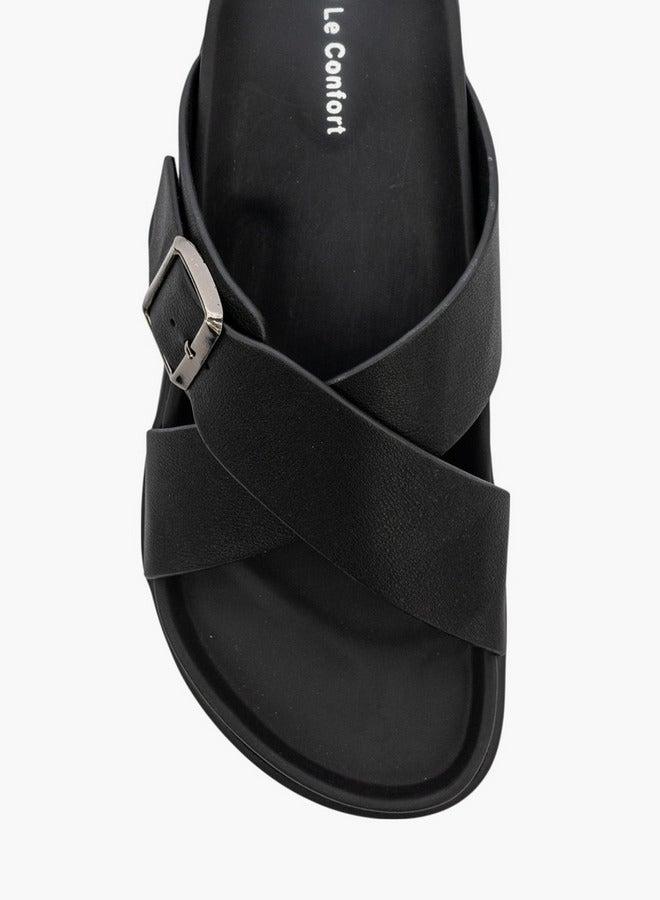 Le Confort Men Buckle Accent Cross-Strap Slip-On Sandals - Image 4