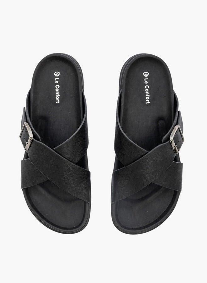 Le Confort Men Buckle Accent Cross-Strap Slip-On Sandals - Image 3