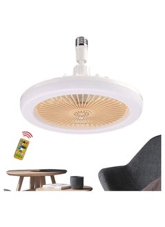 KASTWAVE Ceiling Fan with Lights, Ceiling Light with Silent Fan Delier with Remote Control or Switch Control, Easy Installation Lamp Holder for Indoor, Living Room, Bedroom, White  - Image 1