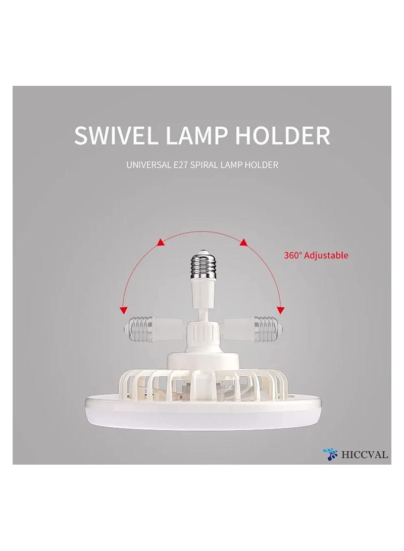 Ceiling Fan with Lights, Ceiling Light with Silent Fan Delier with Remote Control or Switch Control, Easy Installation Lamp Holder for Indoor, Living Room, Bedroom, White