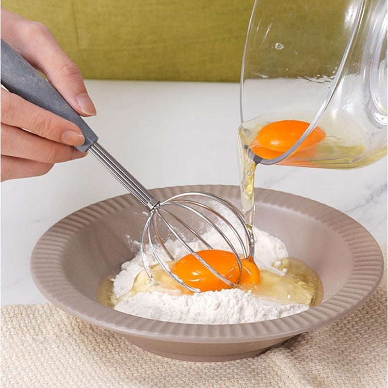 2 Pcs Dough Whisk for Cooking 2 Sizes Stainless Steel Wire Hand Whisk Spherical Non Stick Egg Beater for Blending Whisking Batter Chocolate Cream Jam Corn batter Meat Sauce Dishwasher Safe - Image 2