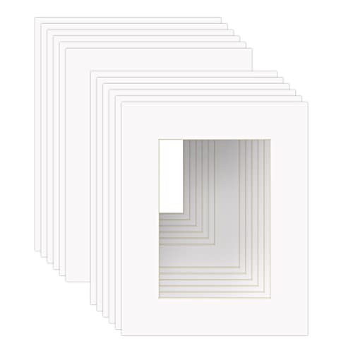 ZBEIVAN إطارات صور بيضاء ZBEIVAN 8x10 مع قطع مائل للنواة لصور 5x7 - عبوة من 12 - Image 1