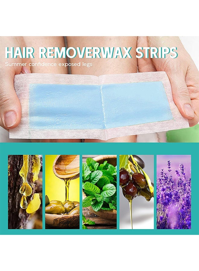 SUMAX Double Sides Wax Strips for Hair Removal - 30 Wax Strips and 4 Calming Oil Wipes Waxing Kit for Face Legs Arms Underarm Body Wax Strips Hair Removal For Men & Women At Home - Image 3