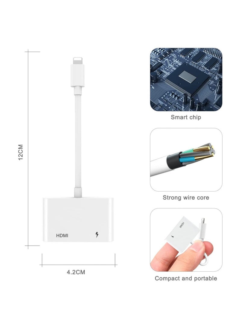 ELTRAZONE [Apple MFi Certified] Lightning to HDMI Digital AV Adapter,1080P Video & Audio Sync Screen Converter AV Adapter with Charging Port for iPhone HDMI Converter to HD TV/Projector/Monitor Support All iOS - Image 2
