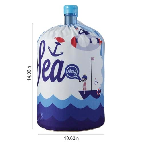 BAOZOON 5 Gallon Water Dispenser Barrel Dust Cover Reusable Water Bucket Protective Cover Water Bottle Sleeve Cover 5 Gallon Water Jug Cover for Home Office(Navigation) - Image 2