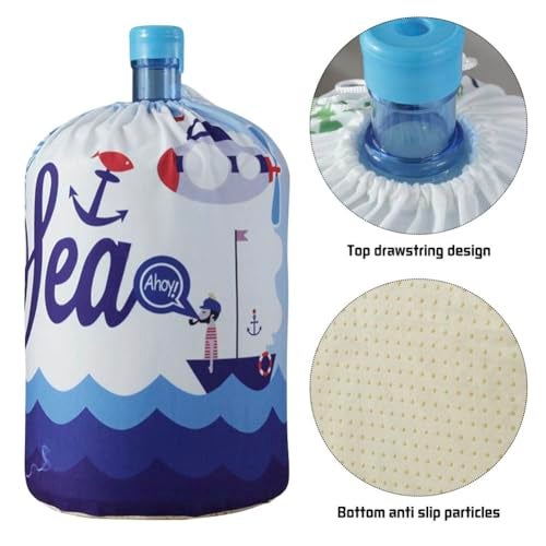 BAOZOON 5 Gallon Water Dispenser Barrel Dust Cover Reusable Water Bucket Protective Cover Water Bottle Sleeve Cover 5 Gallon Water Jug Cover for Home Office(Navigation) - Image 3