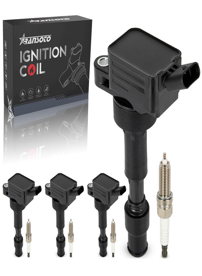 RANSOTO Ignition Coil And Iridium Spark Plug Set Compatible With 2016-2021 Hyundai Elantra Kona Sonata Veloster Kia Forte Optima Soul 2.0L,Replaces UF816 93175 - Image 1
