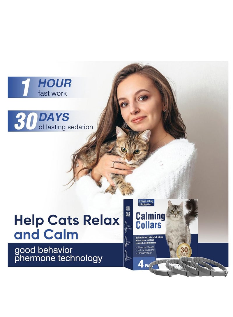 Furtey Calming Collar for Cats 4 Pack Cat Calming Collar Calming Cat Collar Relieve Stress and Anxiety - Image 4