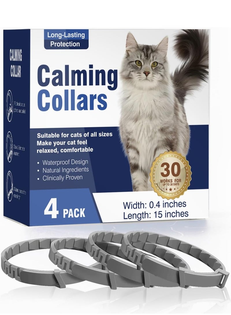 Furtey Calming Collar for Cats 4 Pack Cat Calming Collar Calming Cat Collar Relieve Stress and Anxiety - Image 1