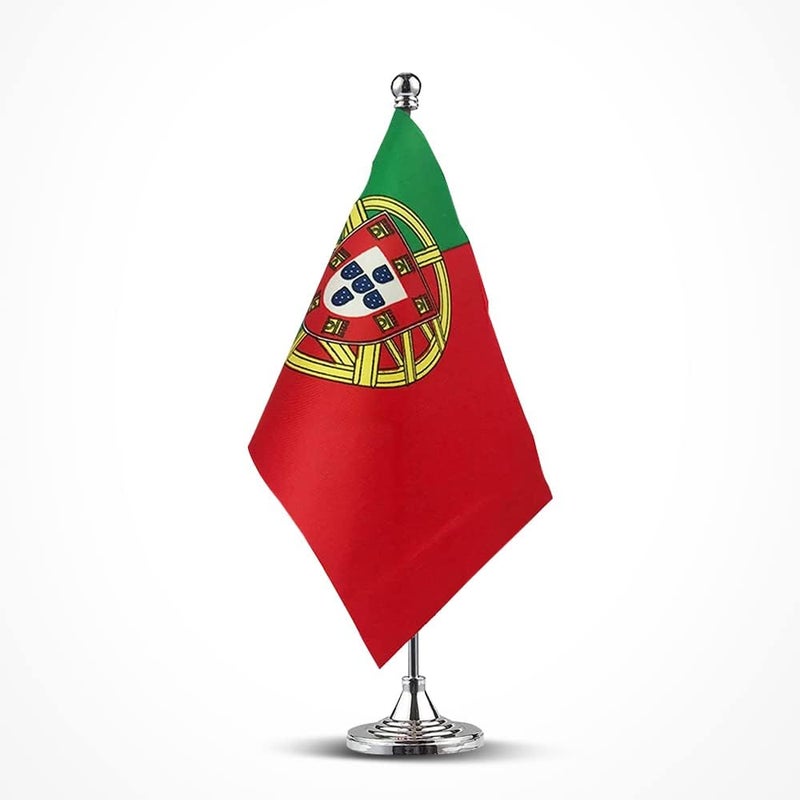 mflagperft Portugal Flag Portuguese Flags, Small Mini Portuguese Desk Flag, Used for Table Office Classroom Home Patriotic Events Decorations - Image 1