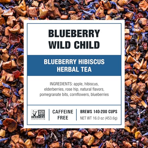 Tiesta Tea Blueberry Wild Child, Loose Leaf, Blueberry Hibiscus Herbal Tea, Premium Non-Caffeinated Blend, Make Hot or Iced, Brews Up to 200 Cups, 16 Ounce Resealable Bulk Pouch - Image 2