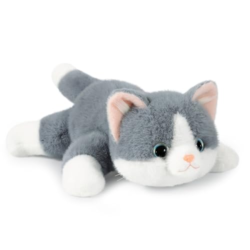 Ditucu Weighted Cat Stuffed Animal 12 lbs Cute Realistic Kitten Plush Toys 177 inch Soft Plushies Gifts for Kids Grey - Image 1