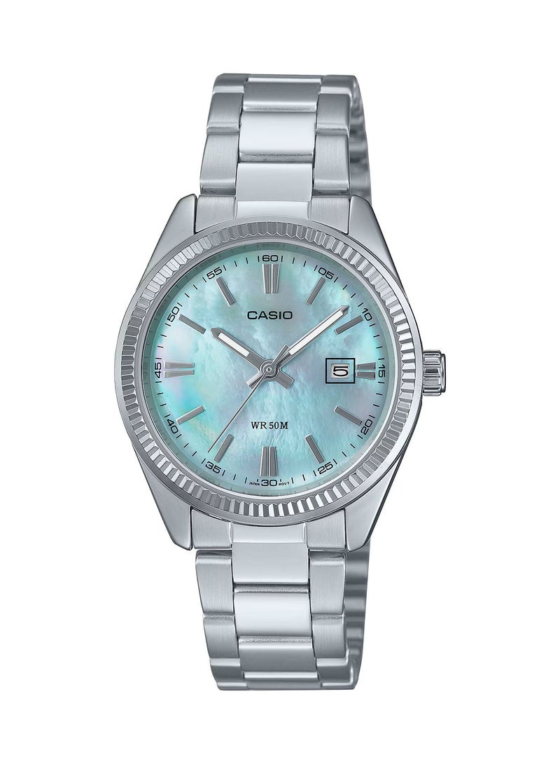 CASIO Mother Of Pearl Dial Analog Stainless Steel Ladies Watch LTP-1302DS-2A
