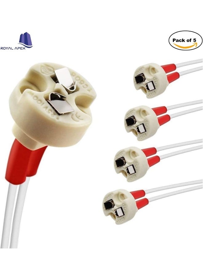 Royal Apex CE, VDE Certified G4 MR16 Bi-Pin Base, G4, G6.35, GY6.35, GX5.3, GU5.3, GZ4 MR11, Ceramic Body Universal Lamp holder for Halogen Incandescent Led Lamps (Pack of 5)  - Image 2