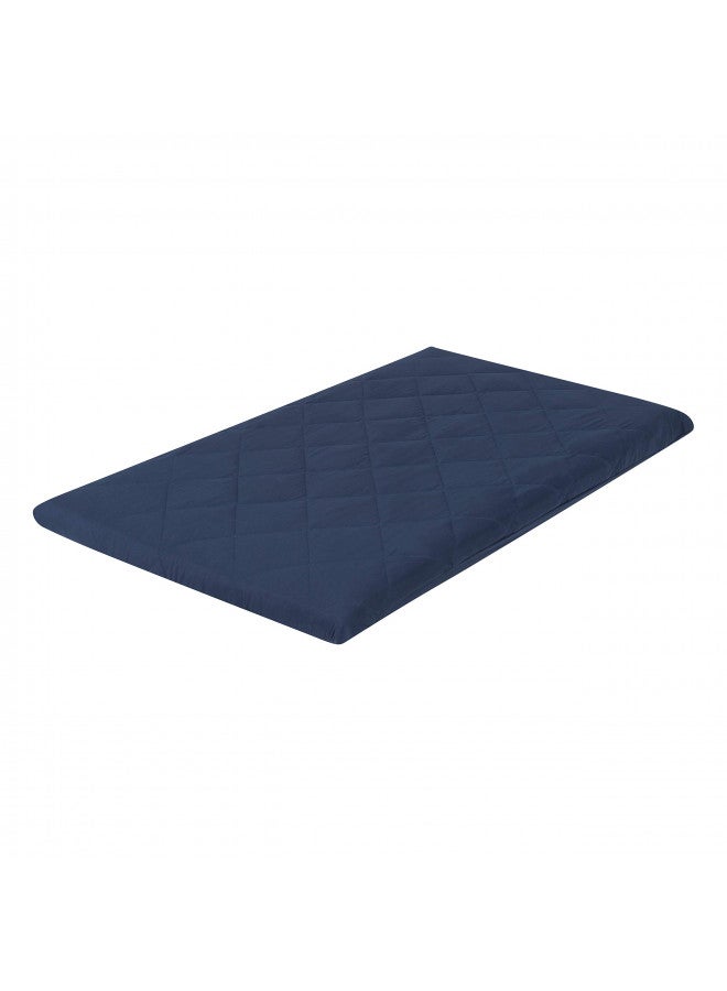 EVERYDAY KIDS Dark Navy Blue Pack n Play Quilted Mattress Sheet Ultra-Soft, Comfortable Portable Crib Mattress Sheet for Baby Boys; Playpen Mattress or Mini Crib Fitted Sheet with Quilted Top - Image 1