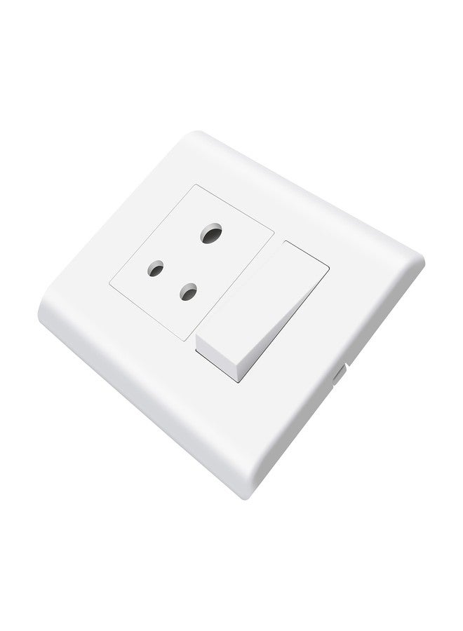 wipro Northwest (Nowa) Switch Combo Rocker of 3M Plate + 1M 6A 1_way Switch + 6A 3Pin Socket, White (Kit 5) - Image 2