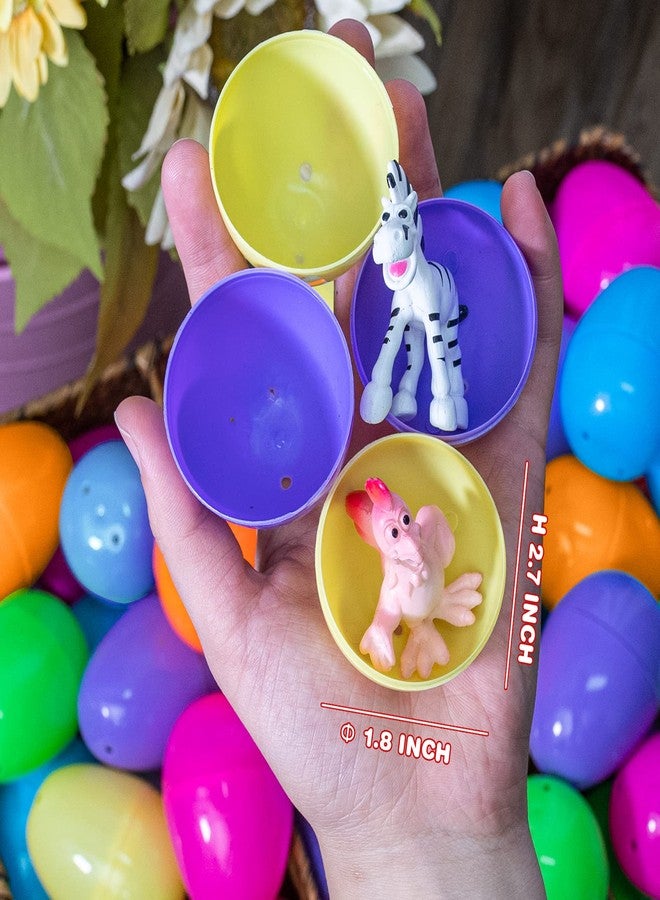 MAPIXO 24pcs Prefilled Easter Egg with Mini Animal Toy Inside, for Easter Egg Hunt, Easter Basket Filler, Filled Egg Bulk, Goody Bag Stuffers Filling Treats Party Favor Supplies for Kid - Image 2